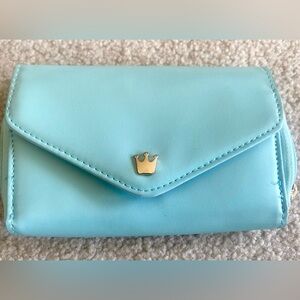 Crown clutch/aqua pouch-purse